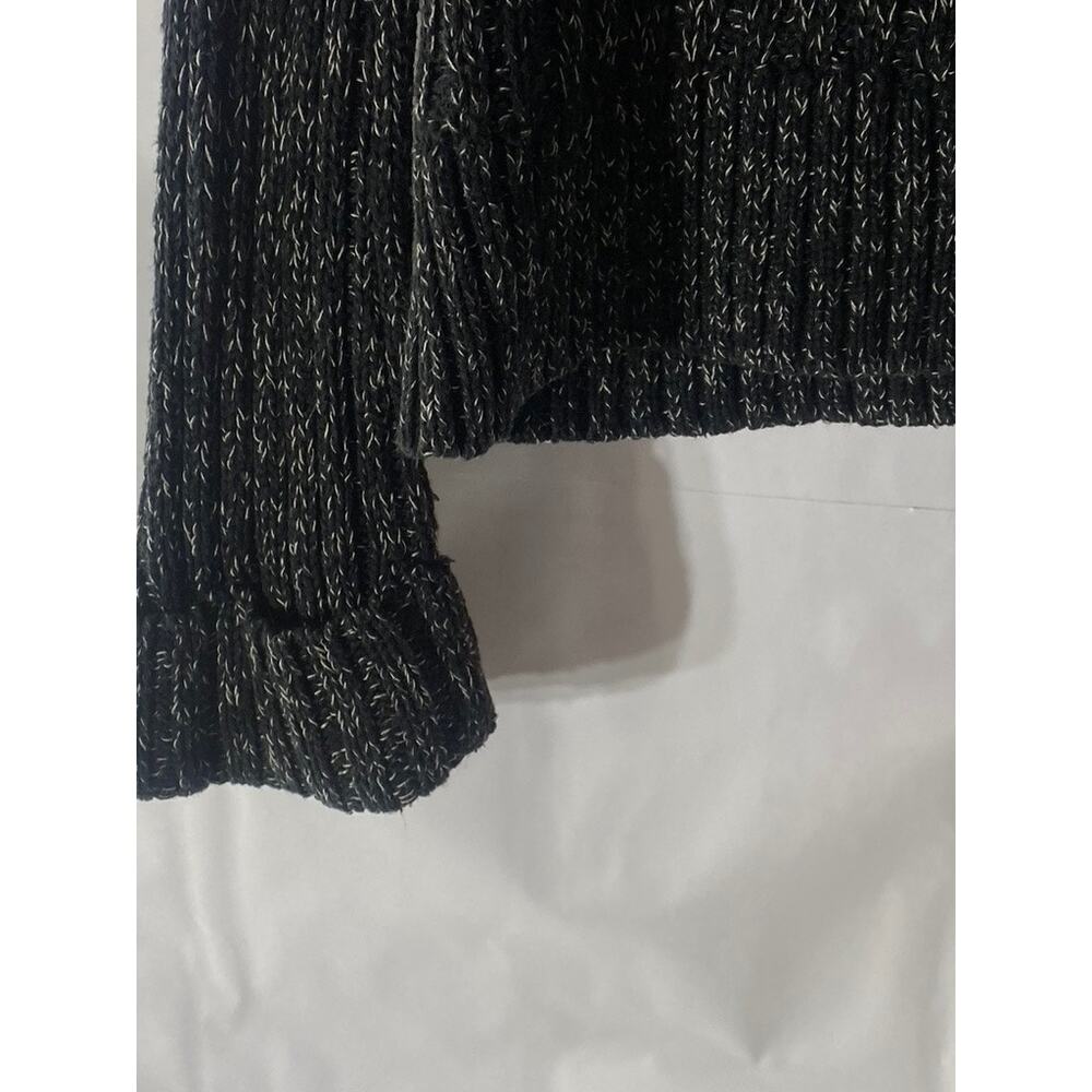 FREE PEOPLE Women's Black Twisted Cable Knit Cuffed Turtleneck Sweater SZ M - Picture 5 of 9